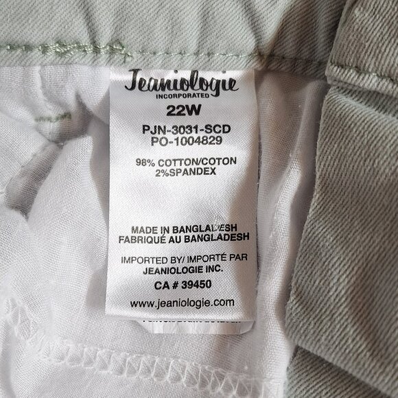 Frankie & Stella Plus Size High Rise Cropped Skinny Jeans 22W Pistachio Green - Picture 15 of 16